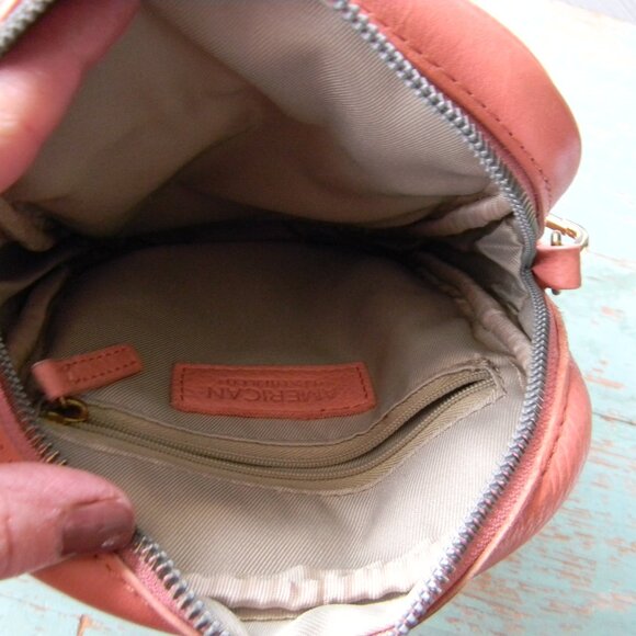 American Leather Co. Cleveland PINK Leather Crossbody Bag - Picture 10 of 10